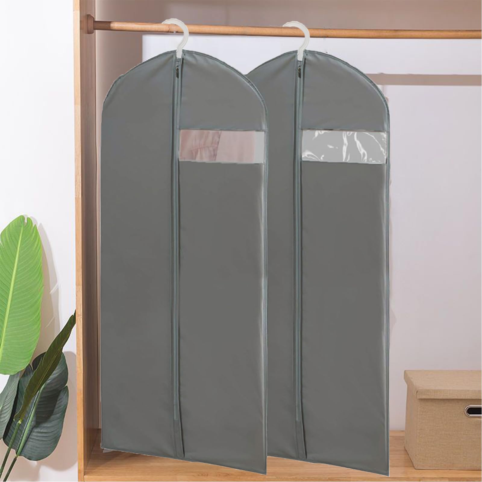 Kimmama Super Long Garment Bags for Dresses, 2XXL (23.6" x 70.8"), Grey, Pack of 2, Ethylene Vinyl Acetate, Model