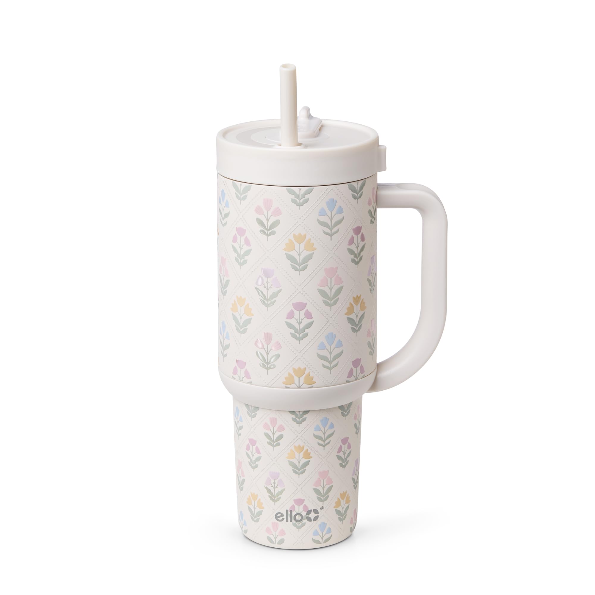 Ello Oasis 30oz Stainless Steel Water Bottle - Flower Quilt