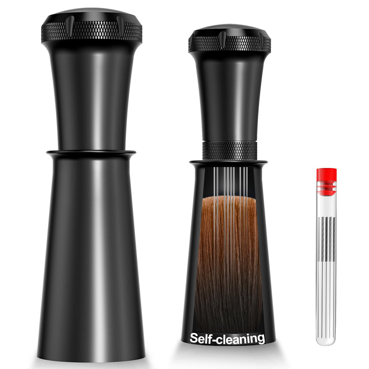 Wdt Espresso Stirrer, Espresso Distribution Tool With Self Cleaning Brush, 10 X 0.35Mm Wdt Needles And Extra 10 Needles For Espr