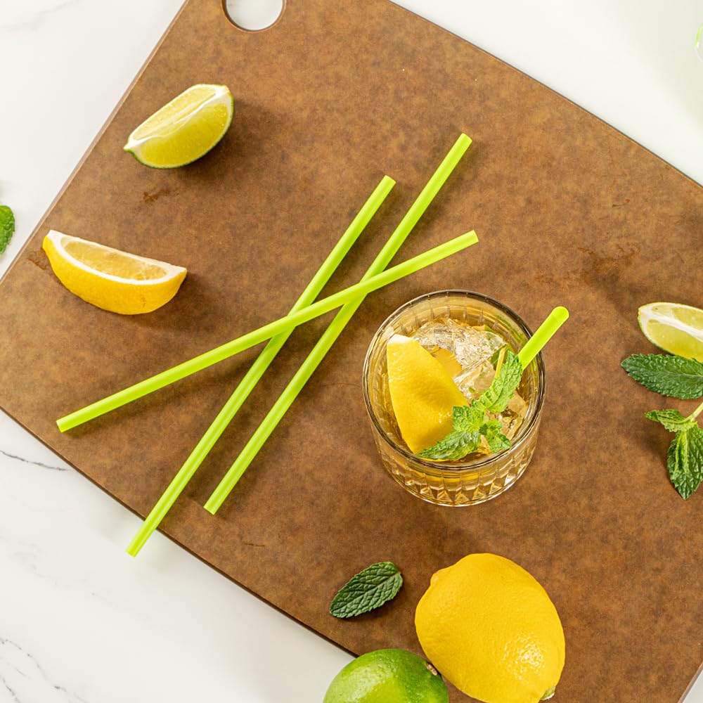 Restaurantware Basic Nature 8.3 Inch Disposable Straws 100 Sustainable Straws - Sturdy Won'T Alter Flavors Green Pla / Pbat Stra