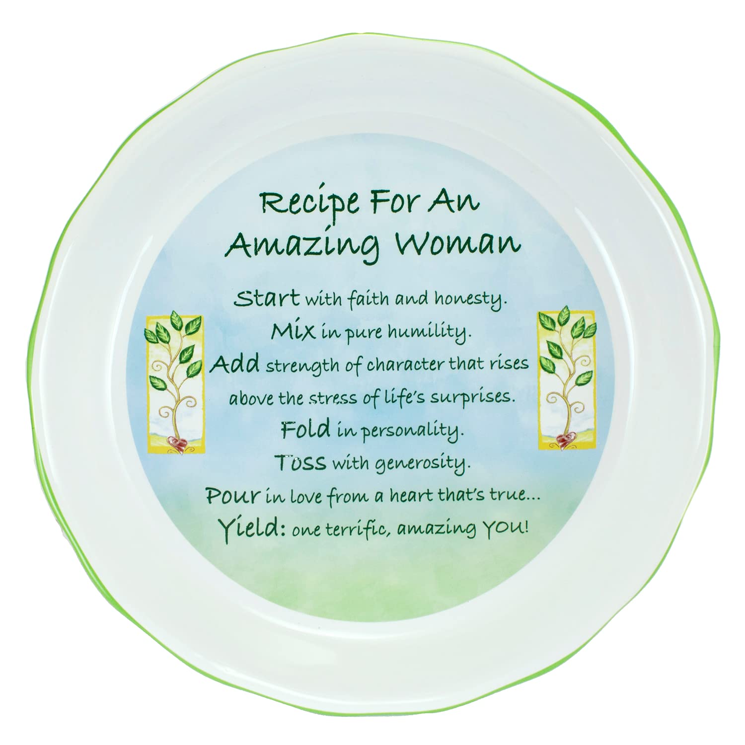 Abbey Gift Abbey & Ca Gift Amazing Woman Pie Plate, 10.5'', Green