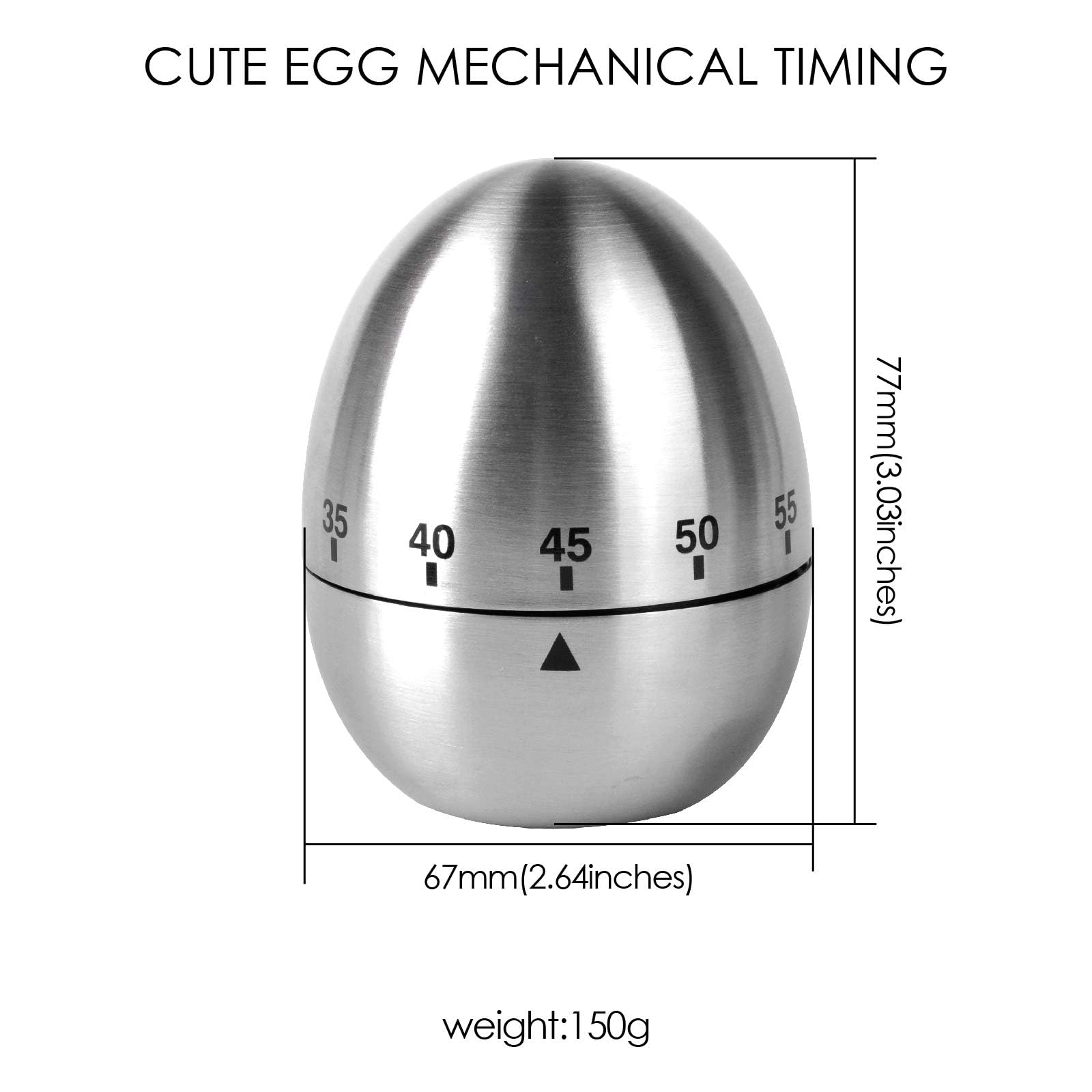 Jayron Jr-Wg015 Egg Kitchen Timer Stainless Steel Mechanical Rotating Alarm 60 Minutes Count Down Timer For Cooking Learning