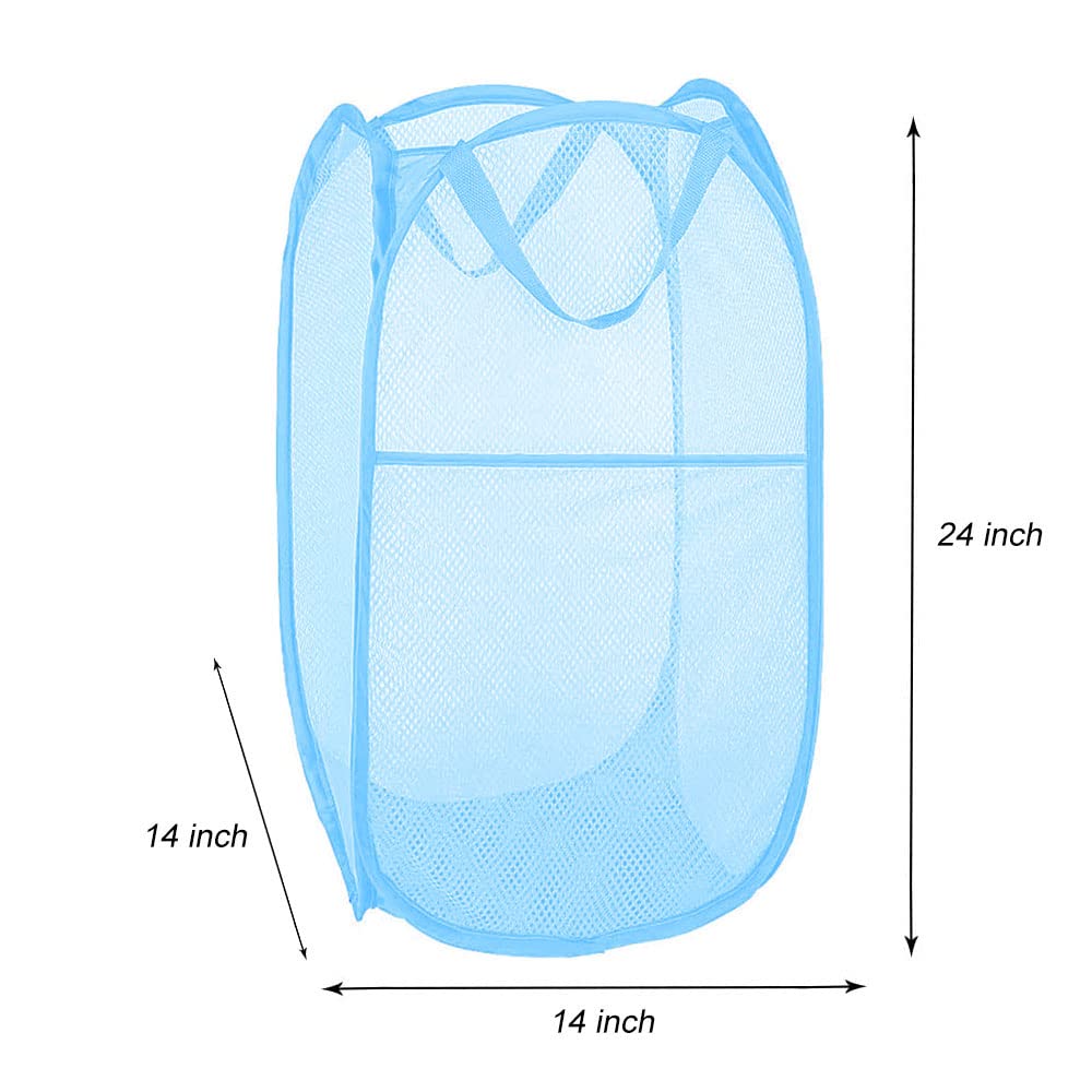 Larpur Pack Of 2 Pop Up Laundry Hampers, Collapsible Laundry Baskets, Portable Mesh Clothes Hampers For Kids Room, College Dorm,
