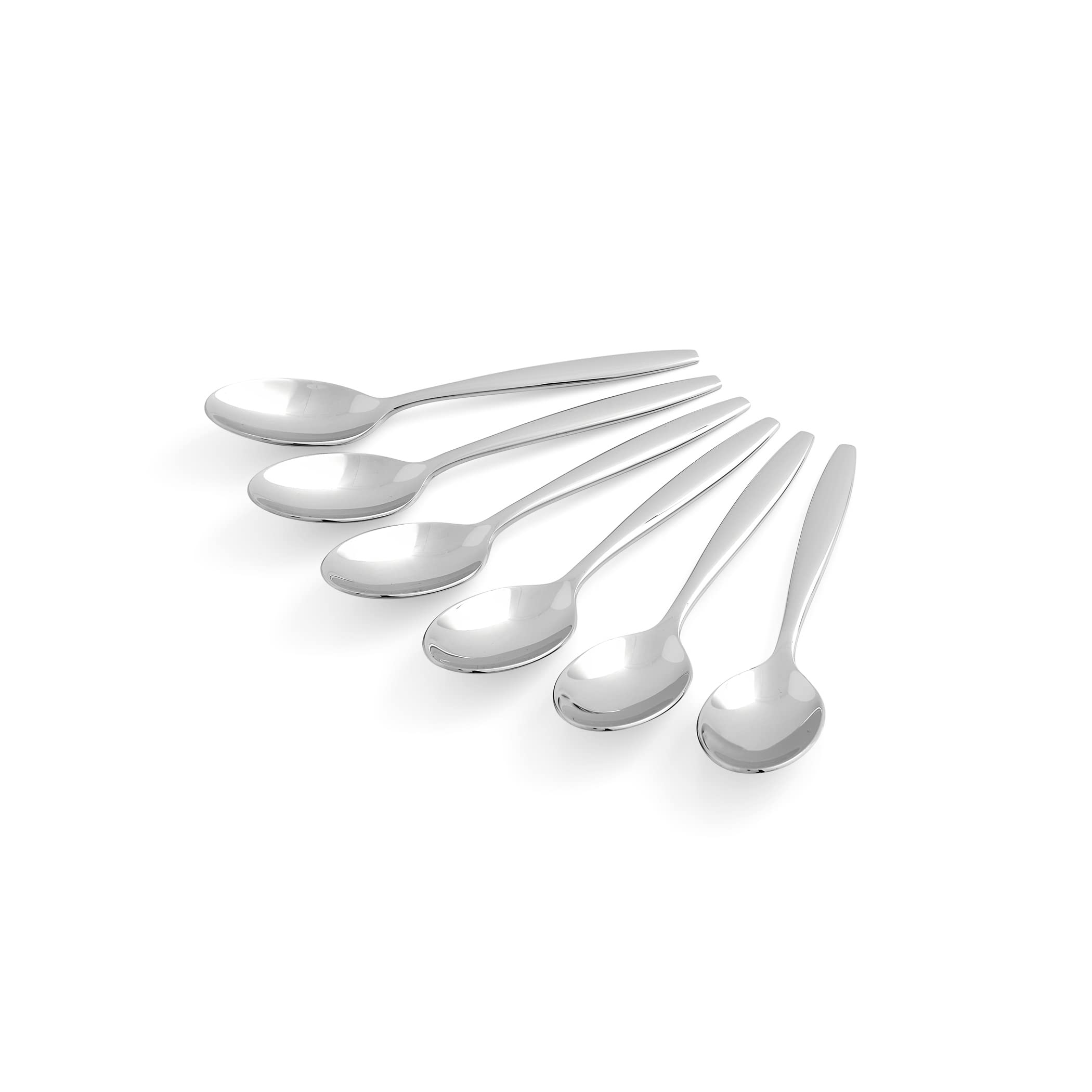 Spode Portmeirion Sophie Conran 5.7'' Floret Spoons | Set Of 6 Dessert Spoons | Made From 18/10 Stainless Steel | Dishwasher Saf
