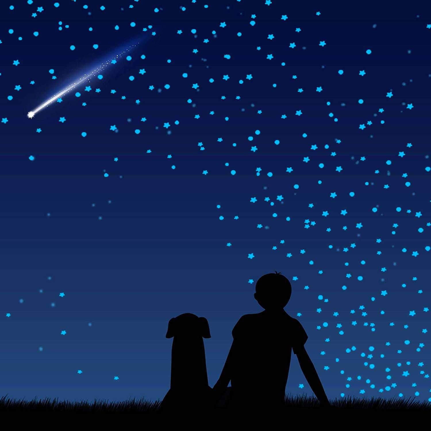 1230 PCS Ultra Glow in The Dark Stars Wall Stickers  3D Adhesive Dots Decor Starry Sky Decor for Kids Bedroom or Birthday Gift Beautiful Wall Decals - Sky Blue
