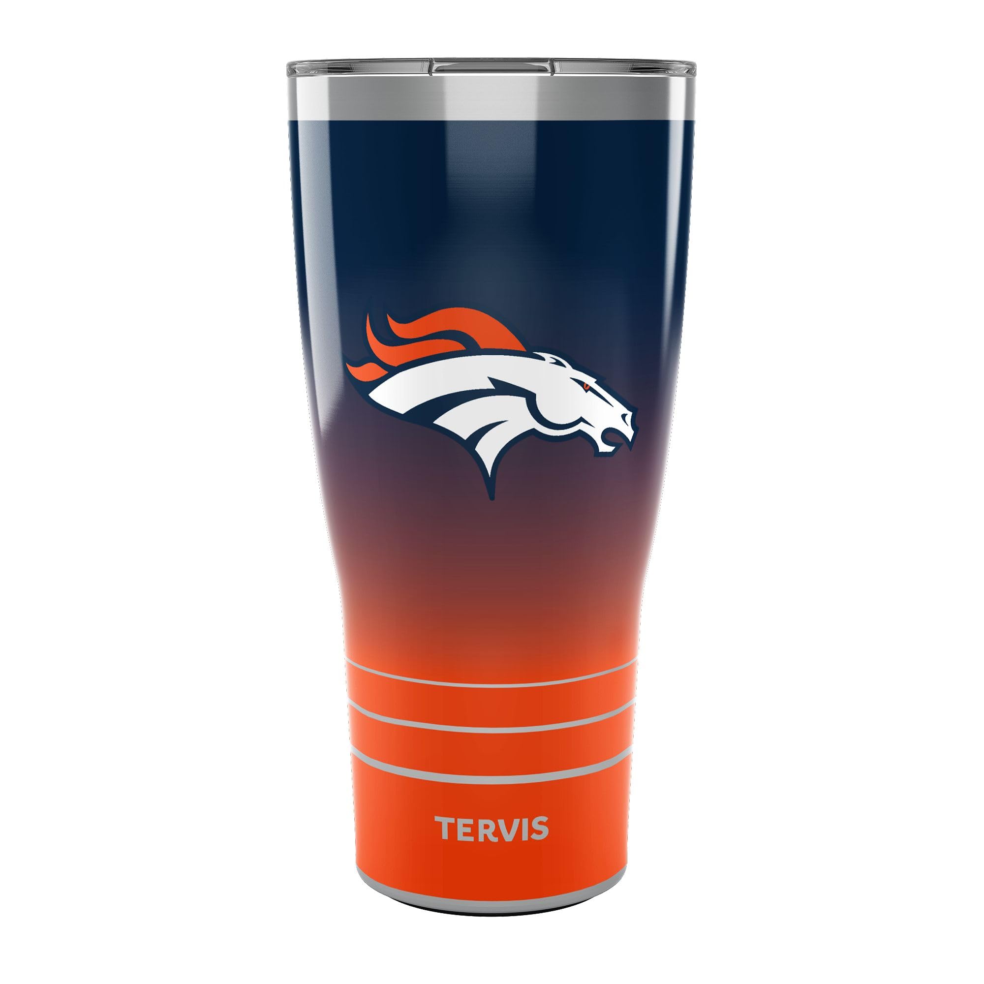 Tervis Traveler NFL Denver Broncos - Ombre Triple Insulated Tumbler Travel Cup Keeps Drinks Cold & Hot, 30oz, Stainless Steel