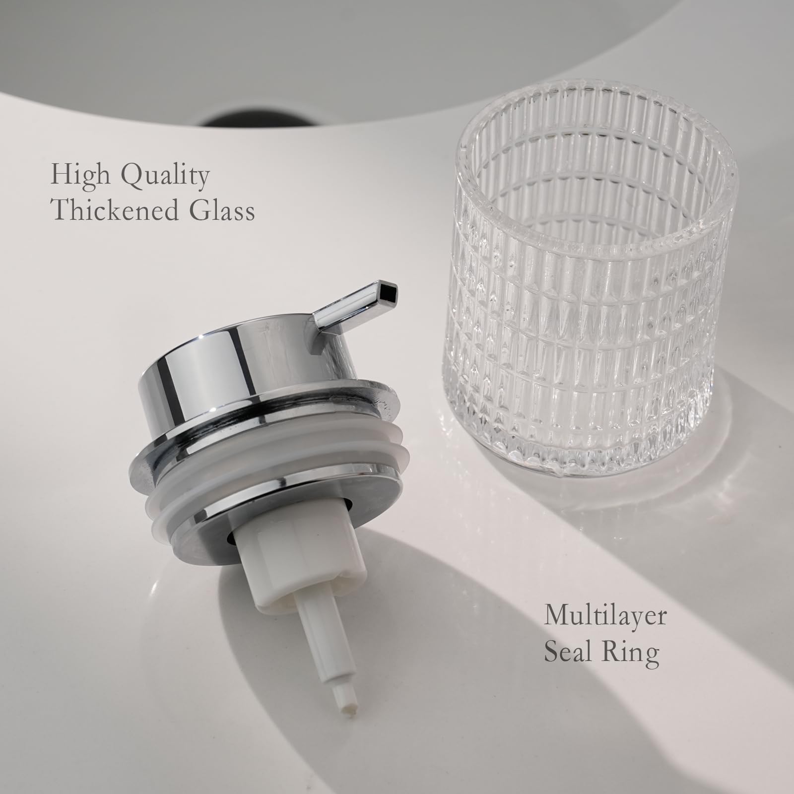 Cicufy Foaming Hand Soap Dispenser, Glass Foam Soap Dispenser Or Lotion Dispenser For Kitchen & Bathroom Refillable Liquid Soap