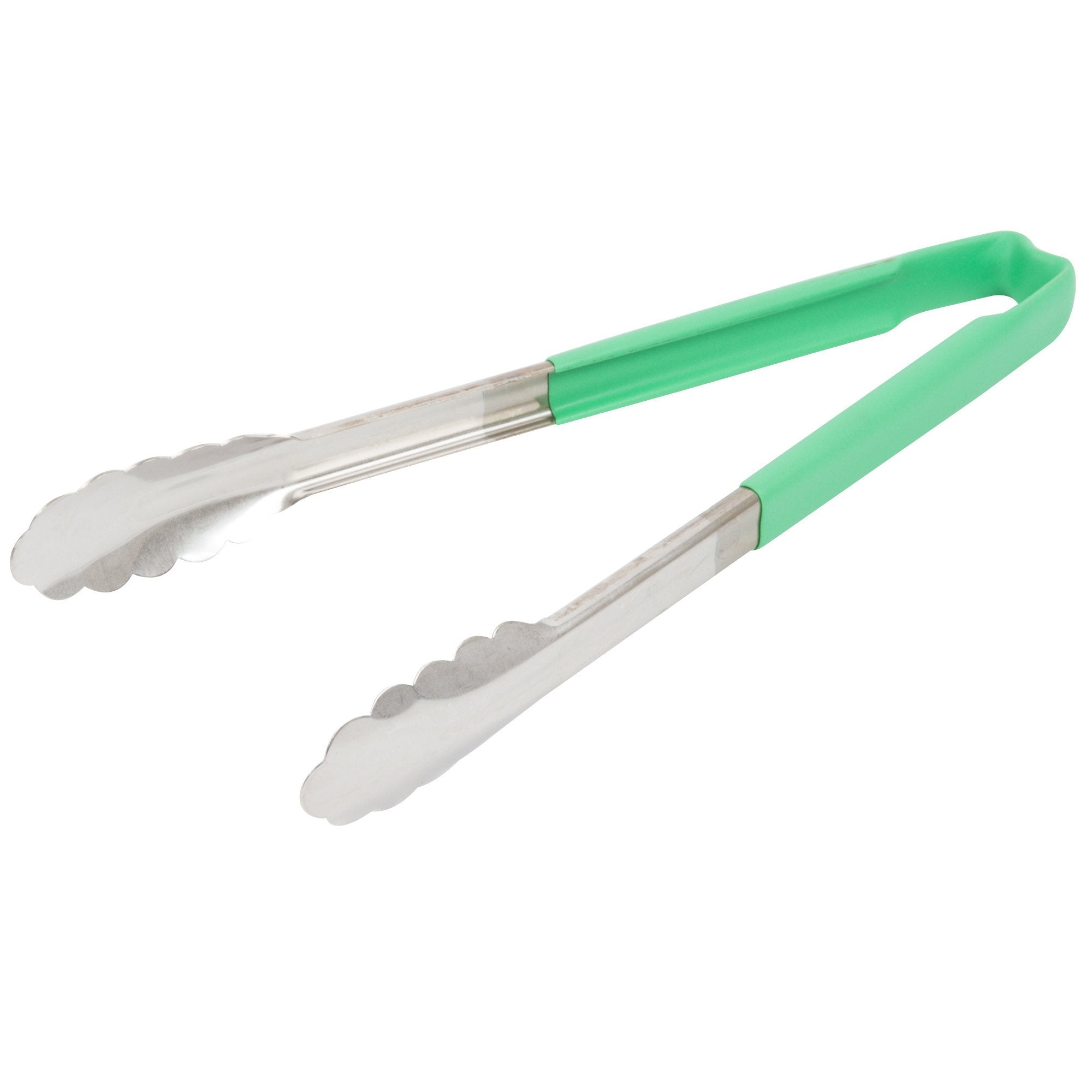 Vollrath 4781270 Kool-Touch One-Piece Tong, Stainless Steel, 12'', Green