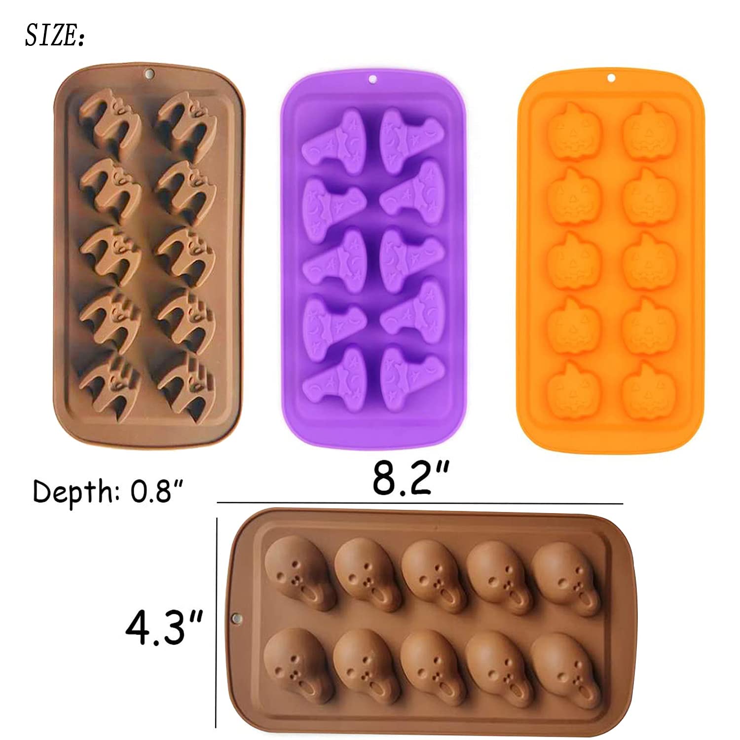 4 Pack Halloween Silicone Baking Molds