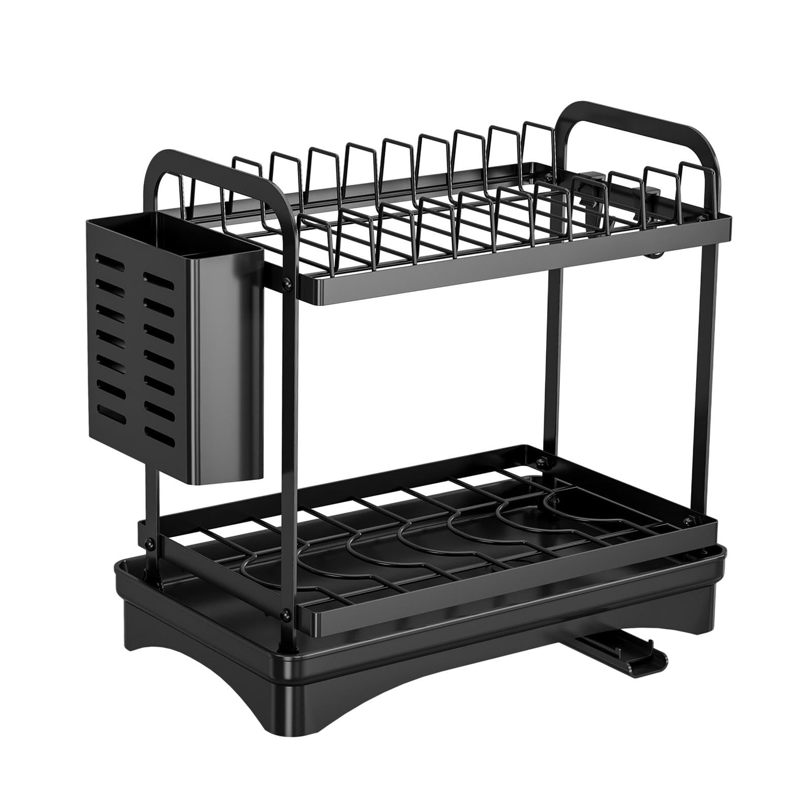Heavenglow Dish Drying Rack Neatly Efficiency For Kitchen Counter For Plates Cups Bowls Black | | Racks & Holders | Kitchen Stor