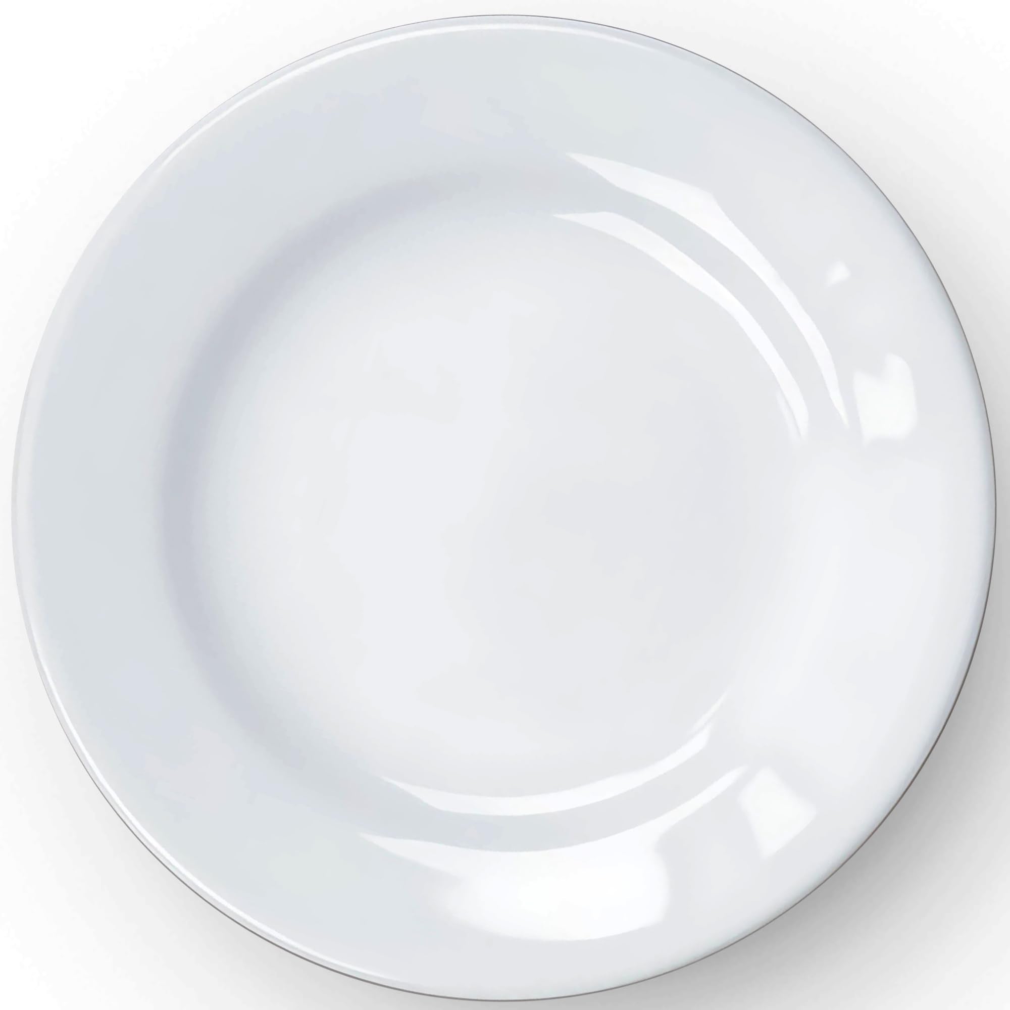 Tuxton China ALA-090 Plate, 9 Diameter, Round, Wide Rim, Rolled Edge, Microwave and Dishwasher Safe, Oven Proof, Fully Vitrified