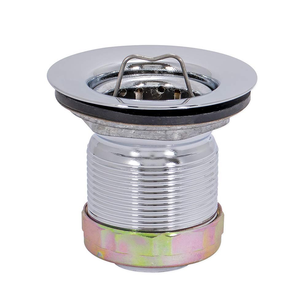 Ez-Flo 3 Inch Removable Kitchen Sink Strainer Drain Extended Shank Junior Duo, Stainless Steel, 1-7/8 Inch To 2-1/4 Inch Opening