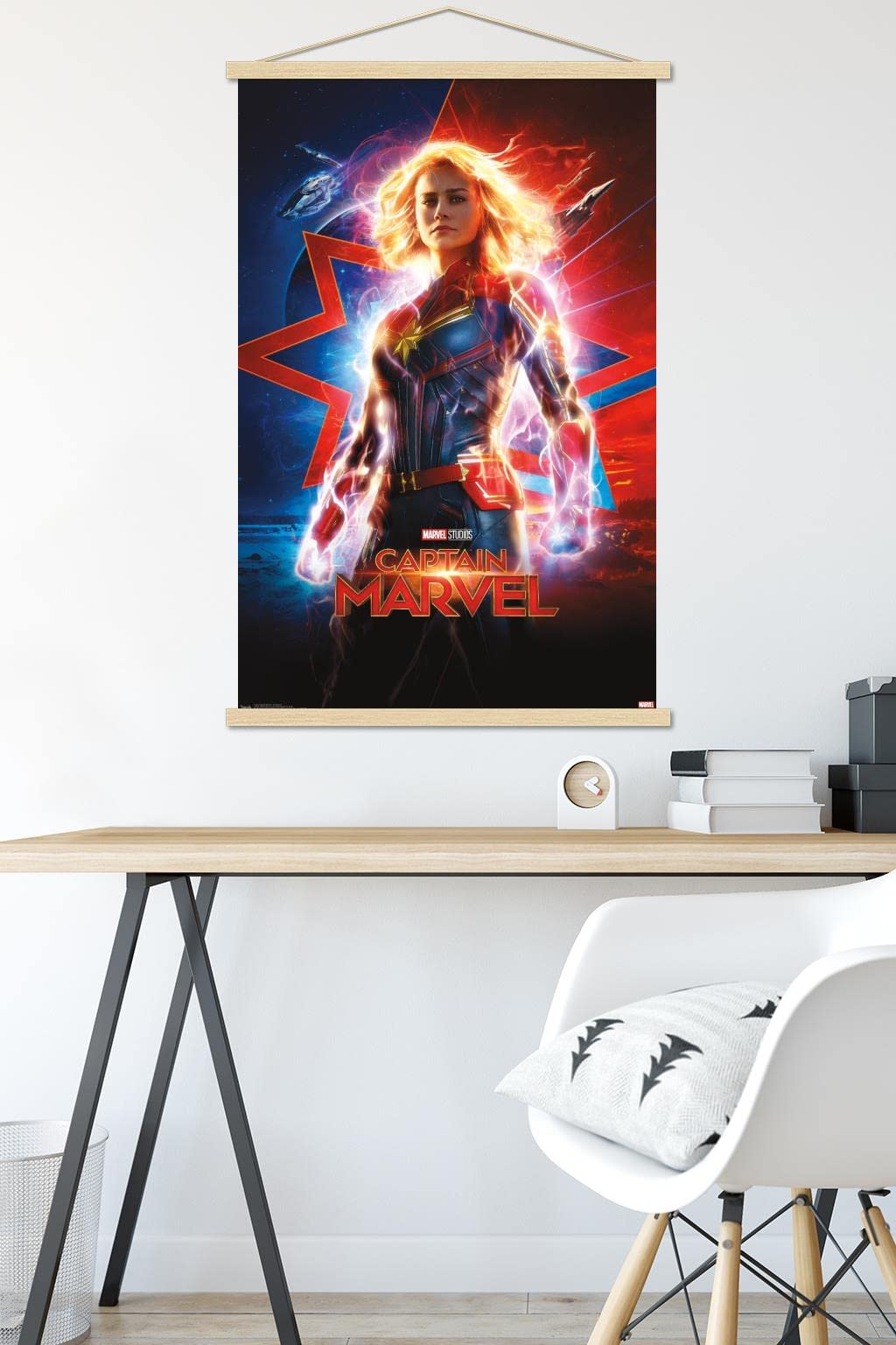 Trends International Marvel Cinematic Universe - Captain Marvel - One Sheet Wall Poster, 22.375'' X 34'', Premium Print And Beec