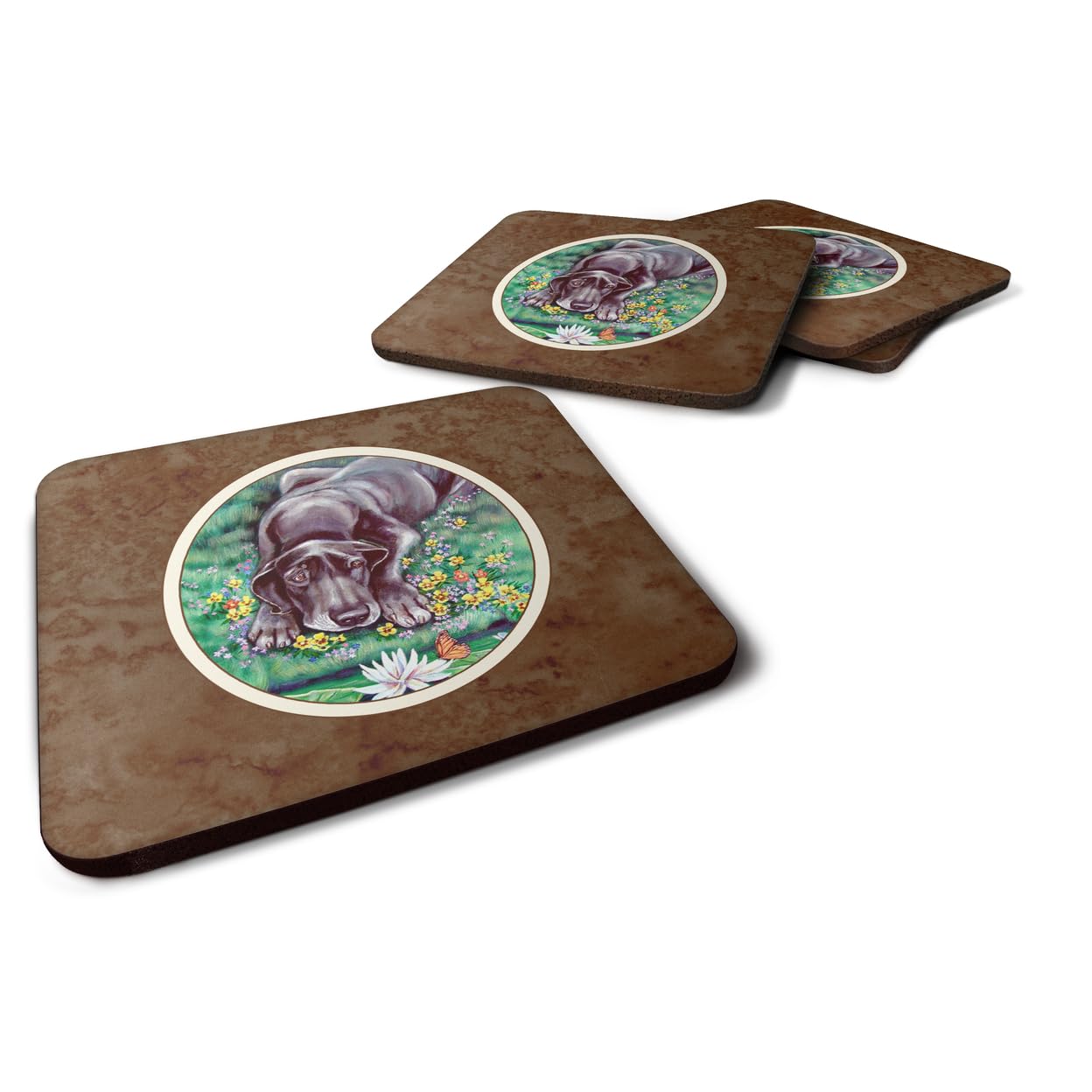 Carolines Treasures Blue Great Dane Foam Coasters (Set of 4), 3.5, Multicolor