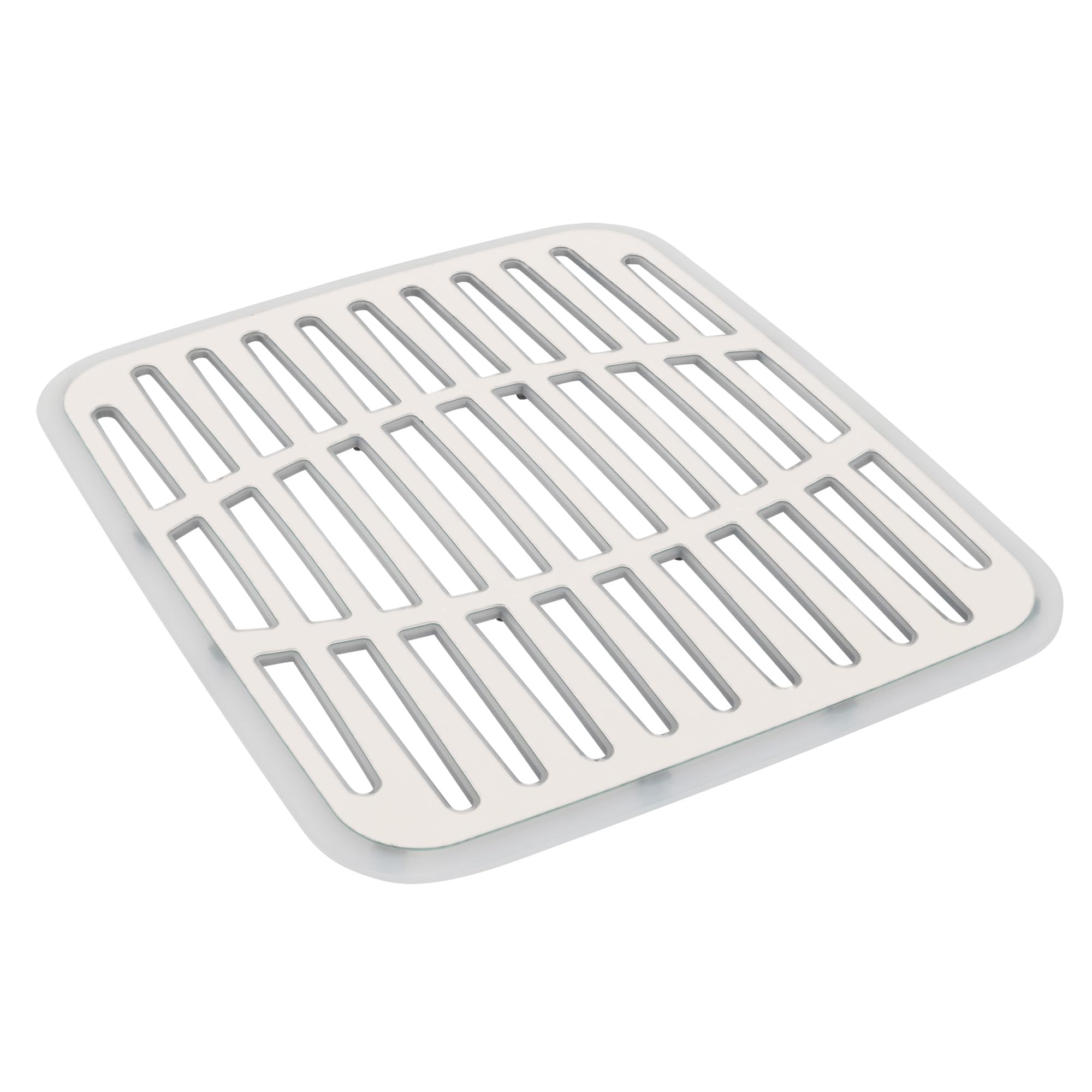 Spectrum Small Sink Mat Protector for Kitchen Sink with Raised Feet for Quick Drying and Water Flow, Soft Rubber Non Slip Surfac