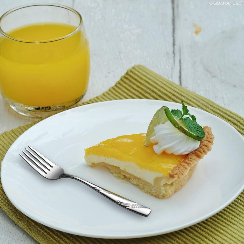 Nicesh 16-Piece Stainless Steel Dessert Forks, 6.70-Inch