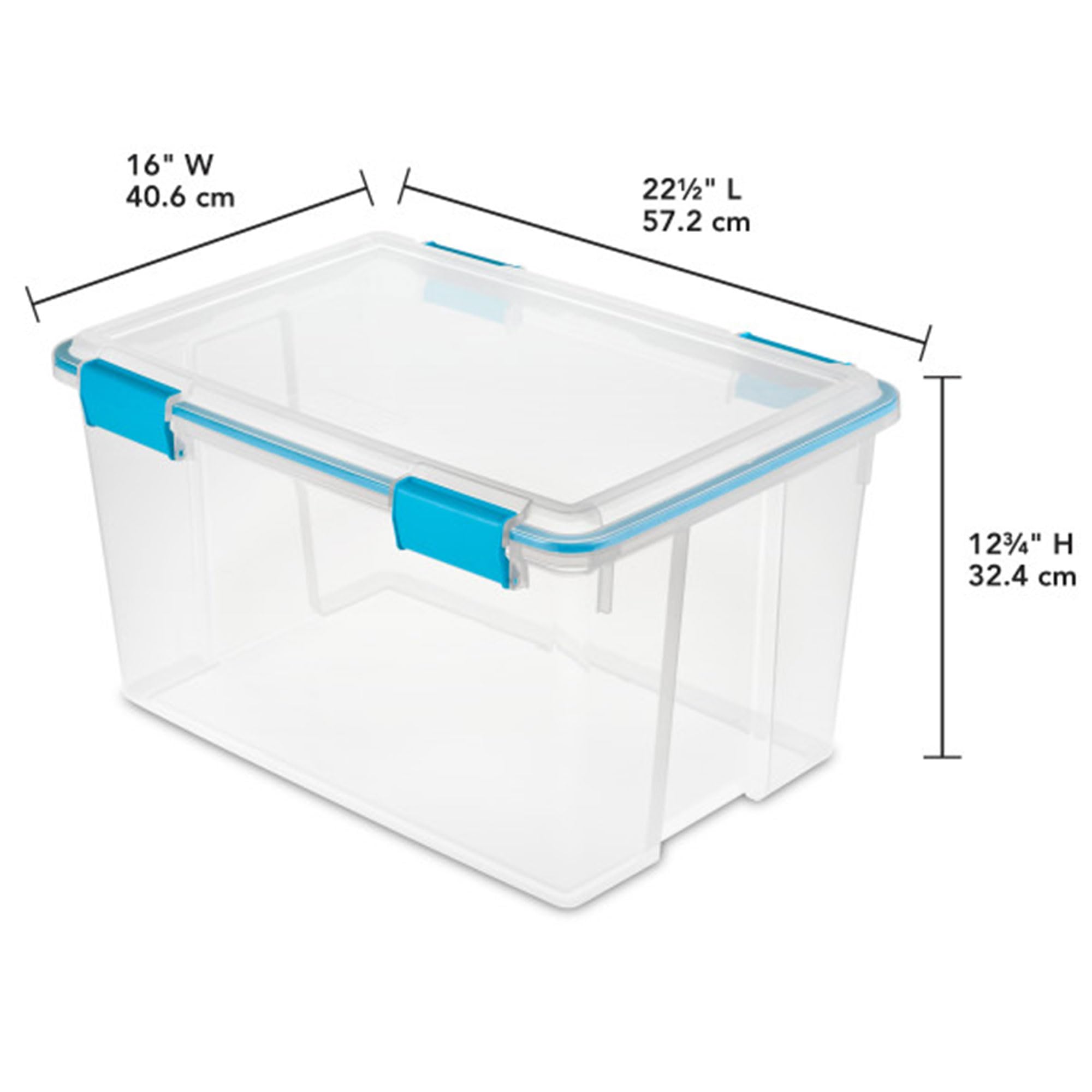 Sterilite 12-Pack Gasket Box, Plastic Storage Bins With Latching Lids, 54 Quart