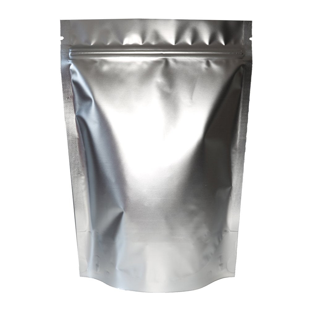 QQ Studio 100PCS Matte Double-Sided Colored Stand-Up Resealable QuickQlick Bags (12x18cm (4.7x7.1), Silver)