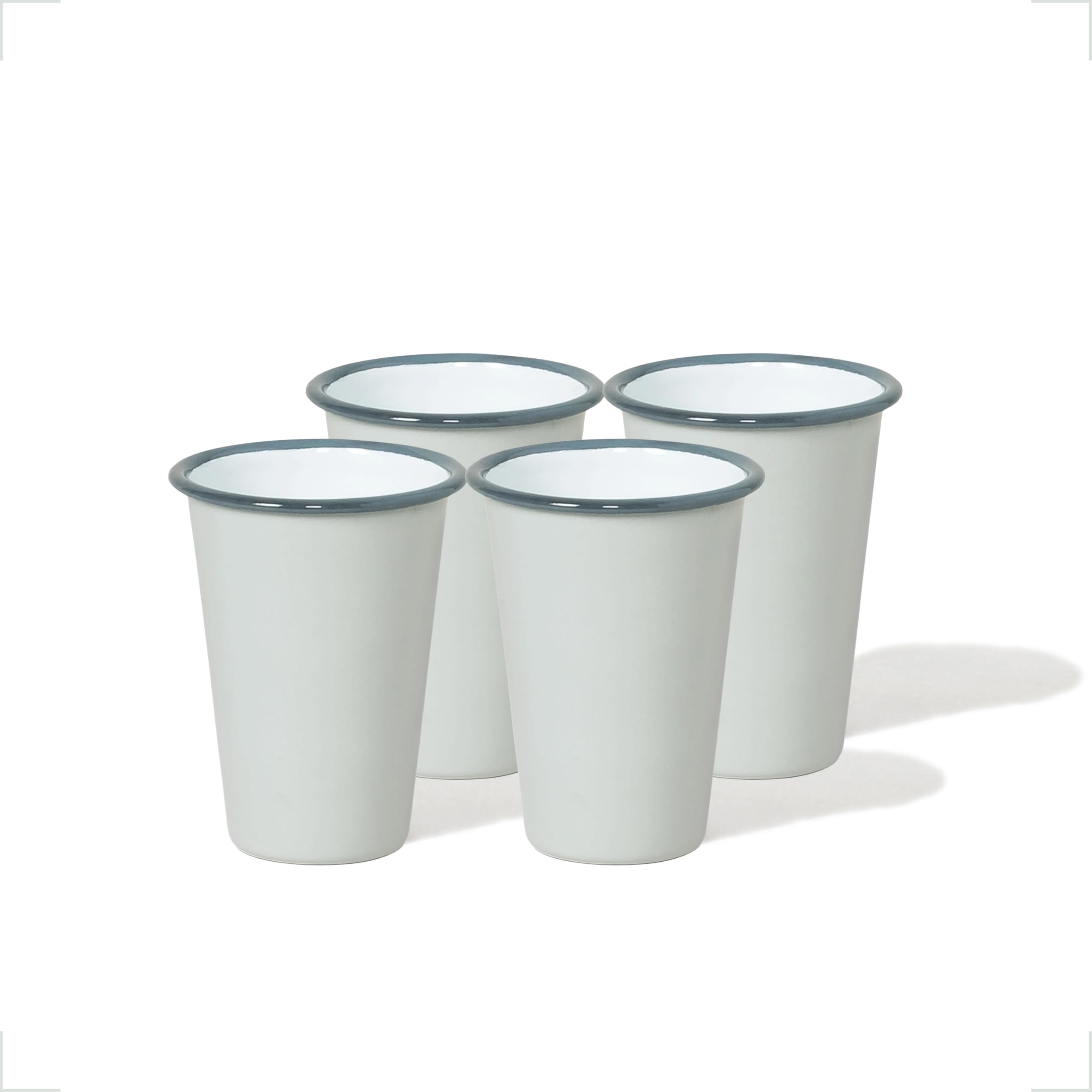 Falcon Enamelware Tall Tumbler, Enamel Drinking Cup, Oyster Gray
