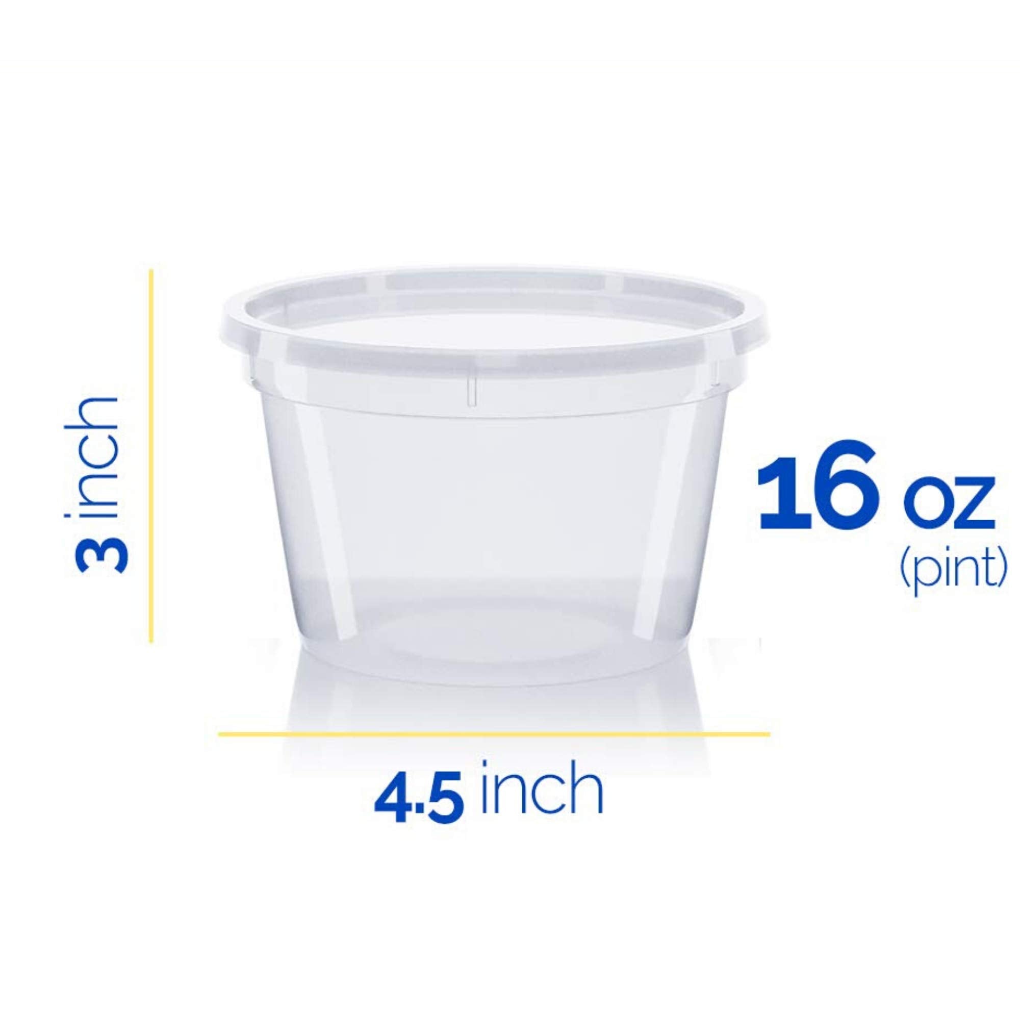 Healthy Packers Plastic Food Storage Containers With Lids (16 Oz, 40 Pack) - Bpa Free Deli Cups/Great For Leftovers, Supplies, M