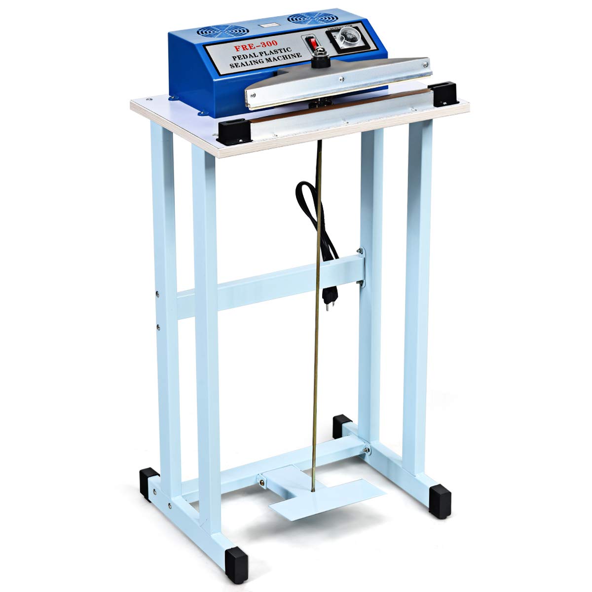 Goplus 110V 12'' Foot Pedal Impulse Sealer With Cutter, Heat Seal Closer Plastic Bag Sealing Machine, Cutting Machine, Ideal For