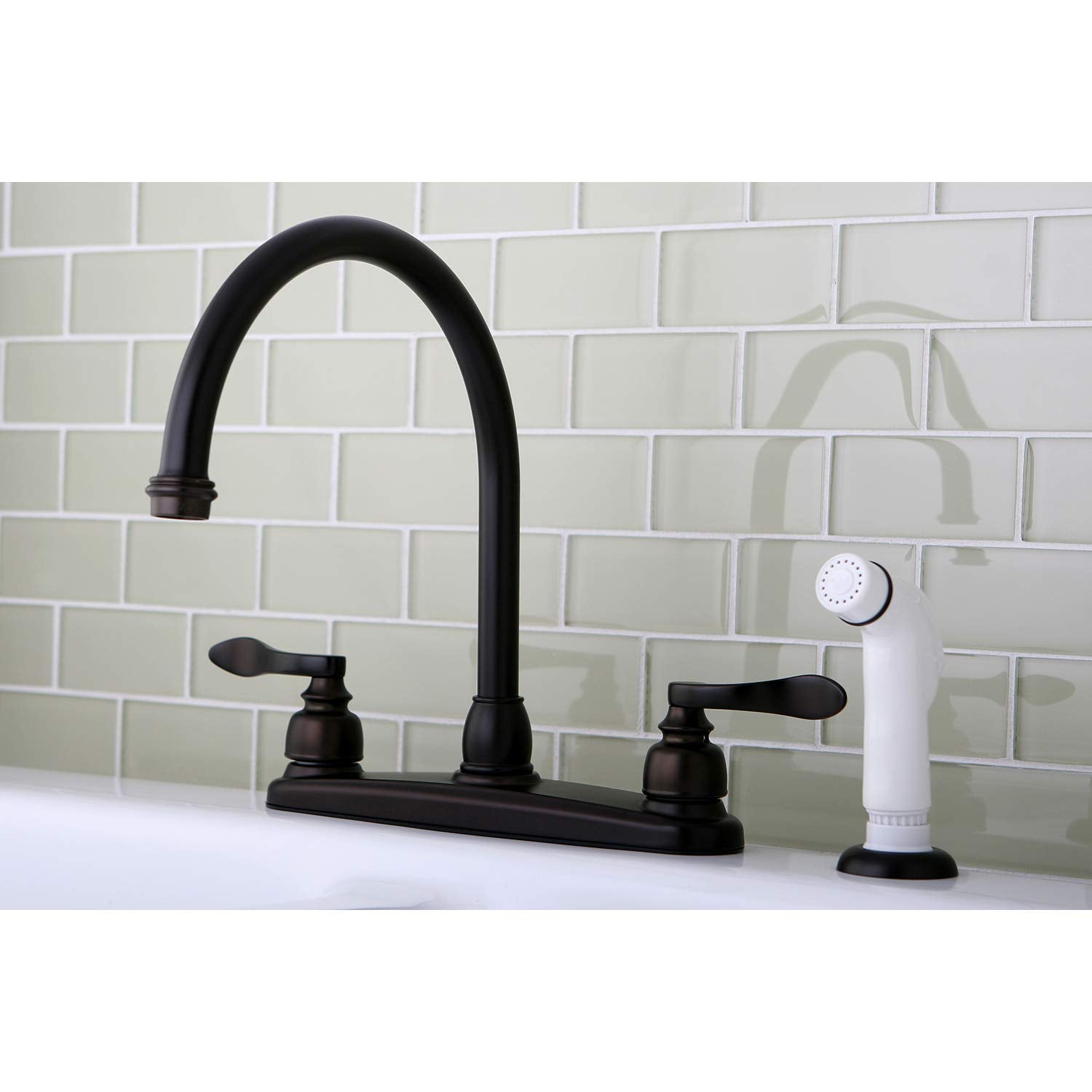 Kingston Brass KB8795NFL NuWave French Centerset Kitchen Faucet  Oil Rubbed Bronze