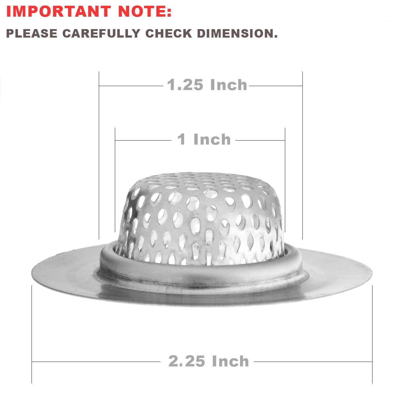 4 Pack - Bathroom Sink Strainers and Stopper Plug Combo - 2.125'' Top / 1'' Basket  Stainless Steel Strainers and Rubber Plug Stopper for Standard Bathroom Sink  Utility  Slop  Lavatory and RV Sink