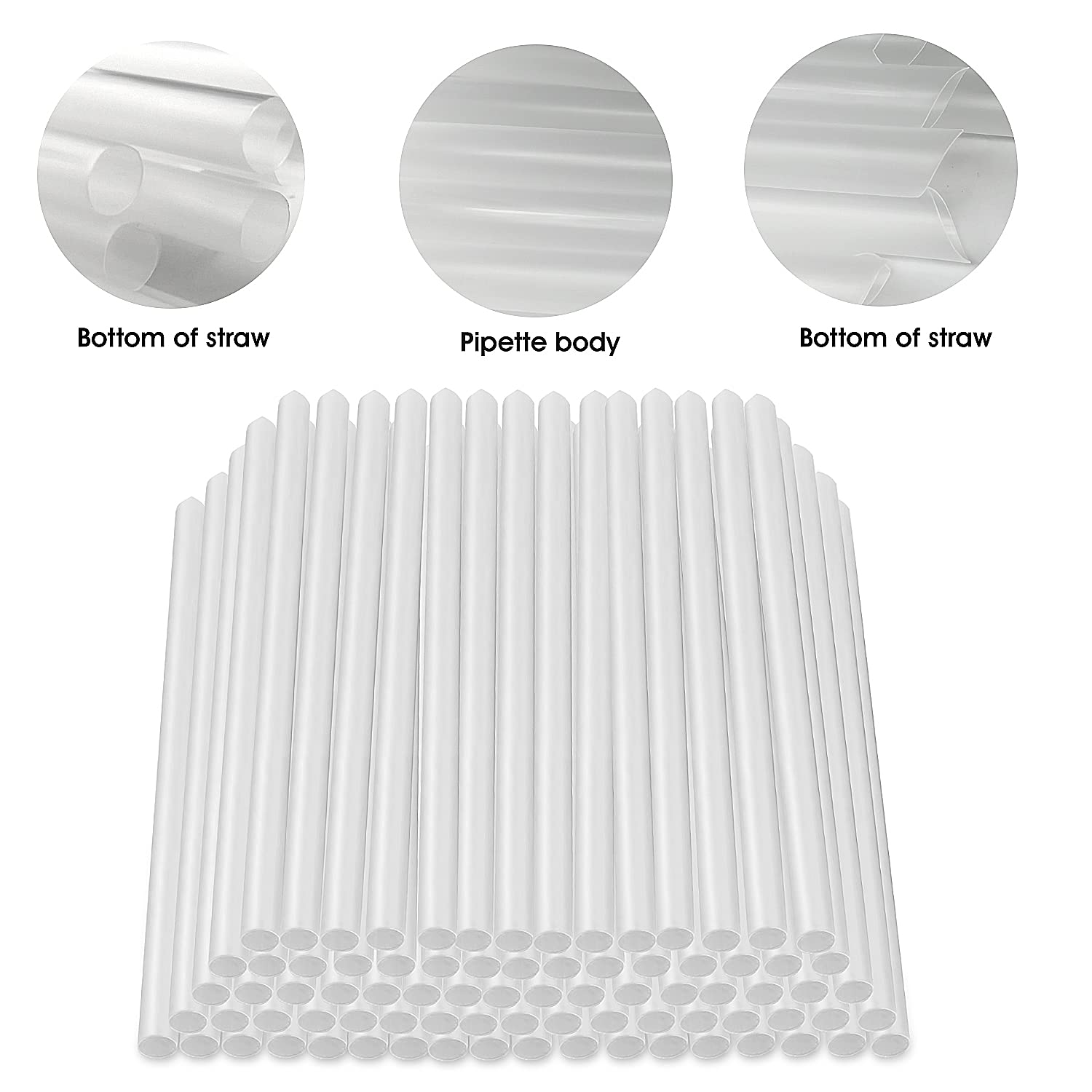 MYJIE 100 Pcs Clear Boba Straws Smoothie Straws Individually Wrapped Disposable Plastic Jumbo Large Wide-mouthed Milkshake Drinking Straws(0.43'' Diameter and 9.45'' long)