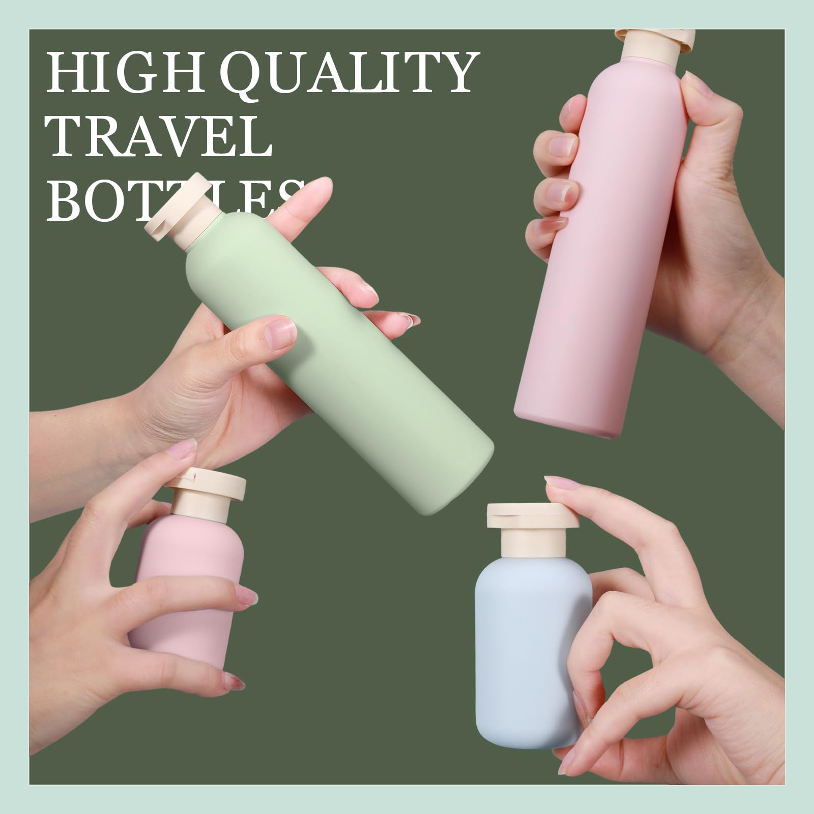 Asevat 8.8Oz 3Pcs Plastic Refillable Travel Shampoo And Conditioner Bottles Refillable Travel Shampoo Bottles With Flip Cap Plas