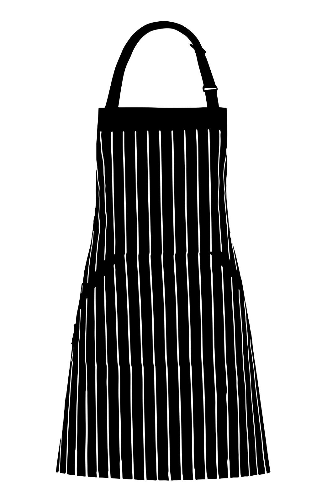 Adjustable Bib Apron With Pockets  Extra Long Ties, Commercial Grade, Unisex  Black/White Pinstripe (33 X 27 Inches)  Homwe