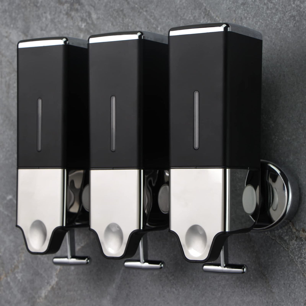 Prosfalt 3 X 500Ml Per Cup Wall Mounted Manual Soap Dispenser For Home, Bath, Kitchen, Hotels, Restaurants. Shower And Lotion Di