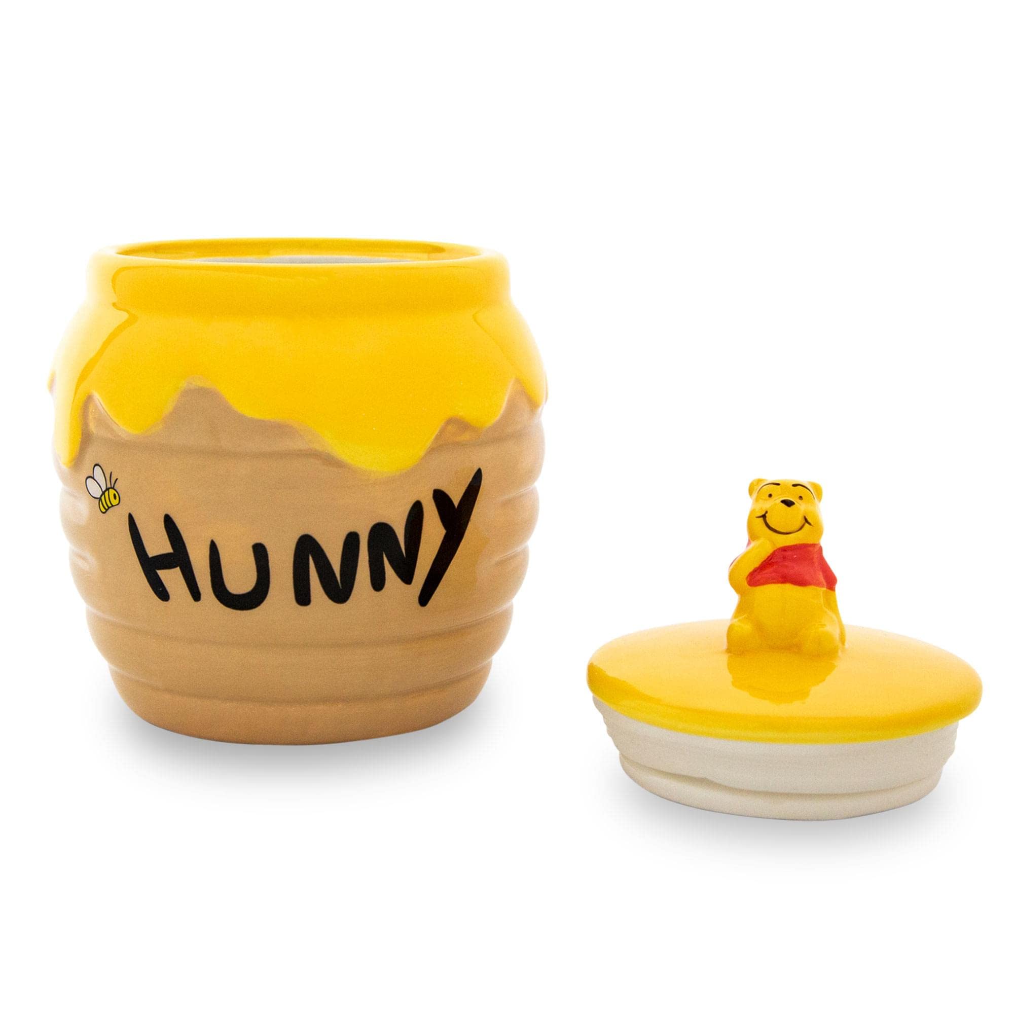Silver Buffalo 3D Hand Painted Ceramic Snack Jar - Winnie the Pooh Honey "Hunny" Pot - Small - Model WTP505KR