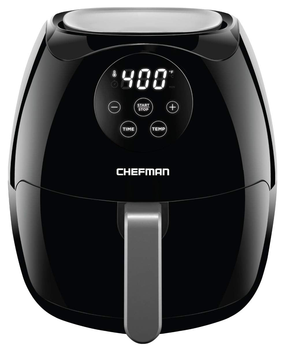 Chefman Digital 3.5 Quart Touch Screen Air Fryer Oven w/ Space Saving Flat Basket, Healthy Oil-Free Airfryer w/ 60 Minute Timer 