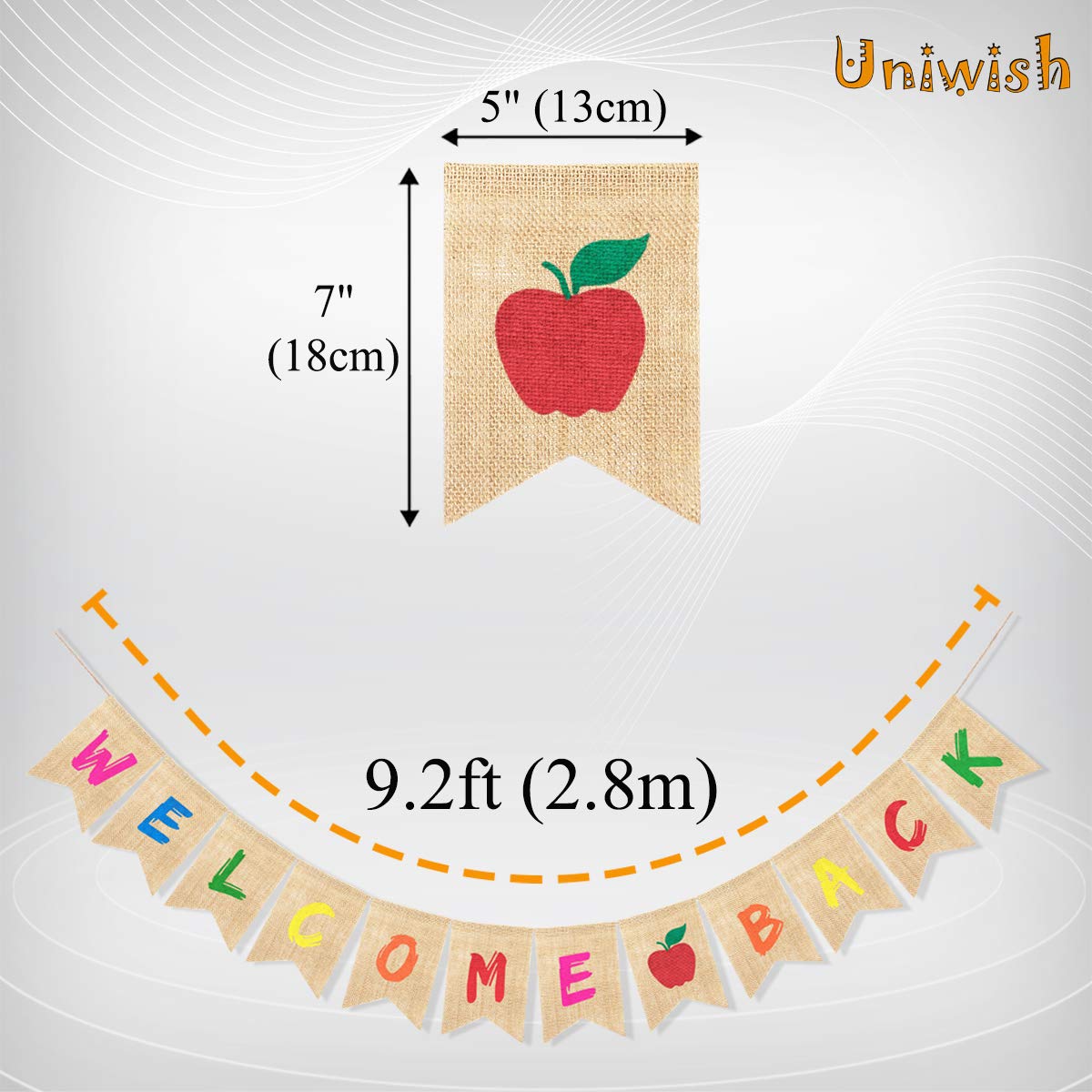 Uniwish Welcome Back Banner For Classroom Back To School Party Decorations, First Day Of Class Kindergarten Hanging Sign