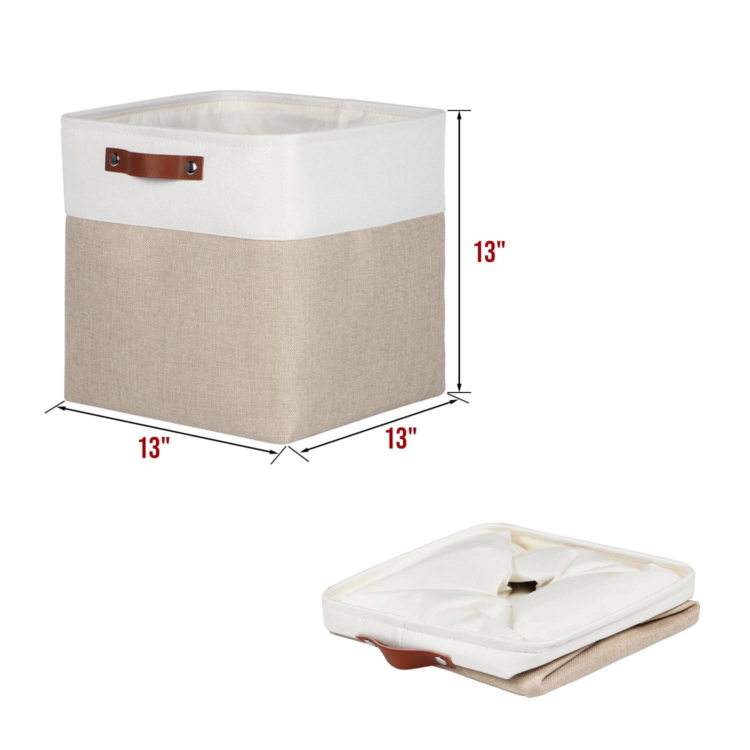 Univivi 4 Pc 13 Inch Cube Storage Baskets With Hard Bottom For Shelves Foldable Storage Baskets For Closet Storage Clothes,Cube