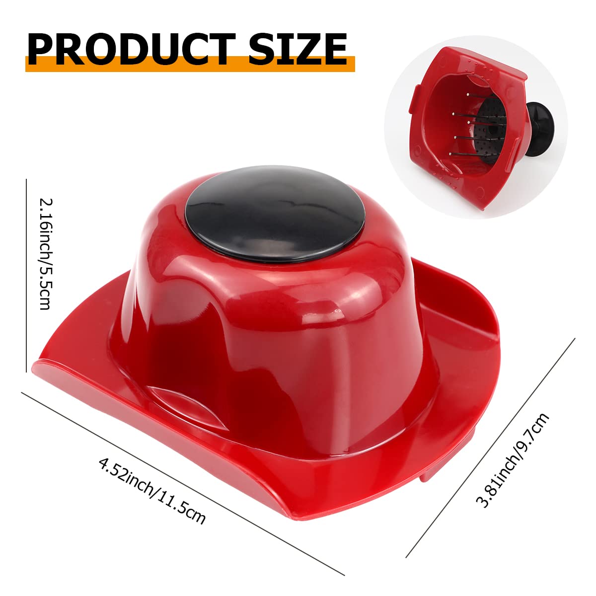 DOERDO Food Safety Holder for Mandolin Slicer, Red Plastic Finger Guard, 4.8"x3.5", Model DD-Food Slicer-red-US