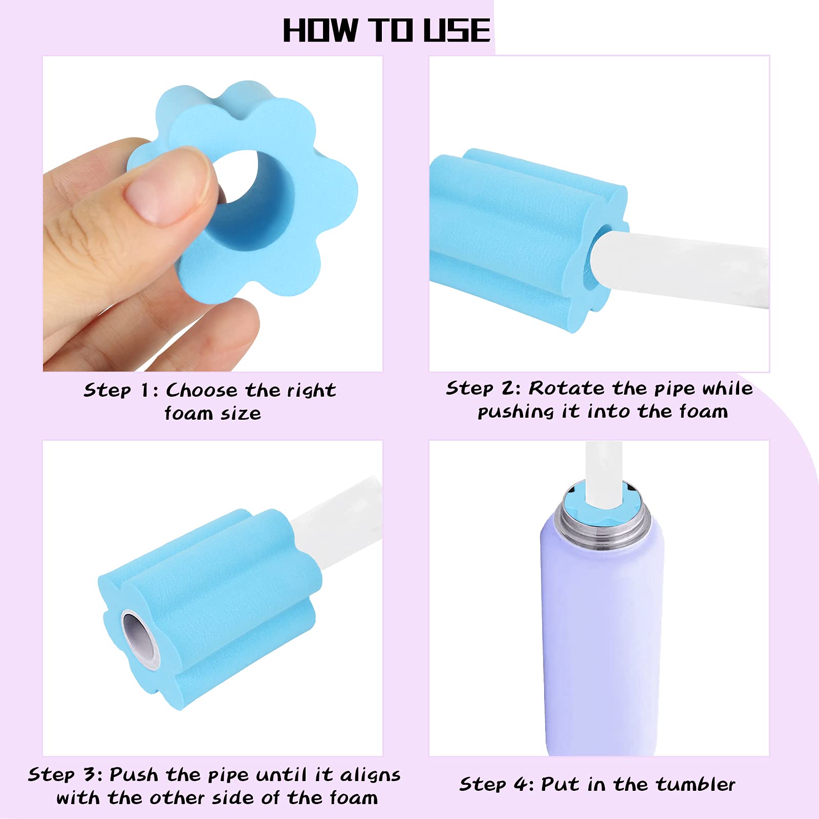 30 Pcs Cup Turner Foam Set-5 Sizes Cup Turner Inserts Expandable Spinner Sponge Cup Turner Accessories For Tumblers, Cola Shaped