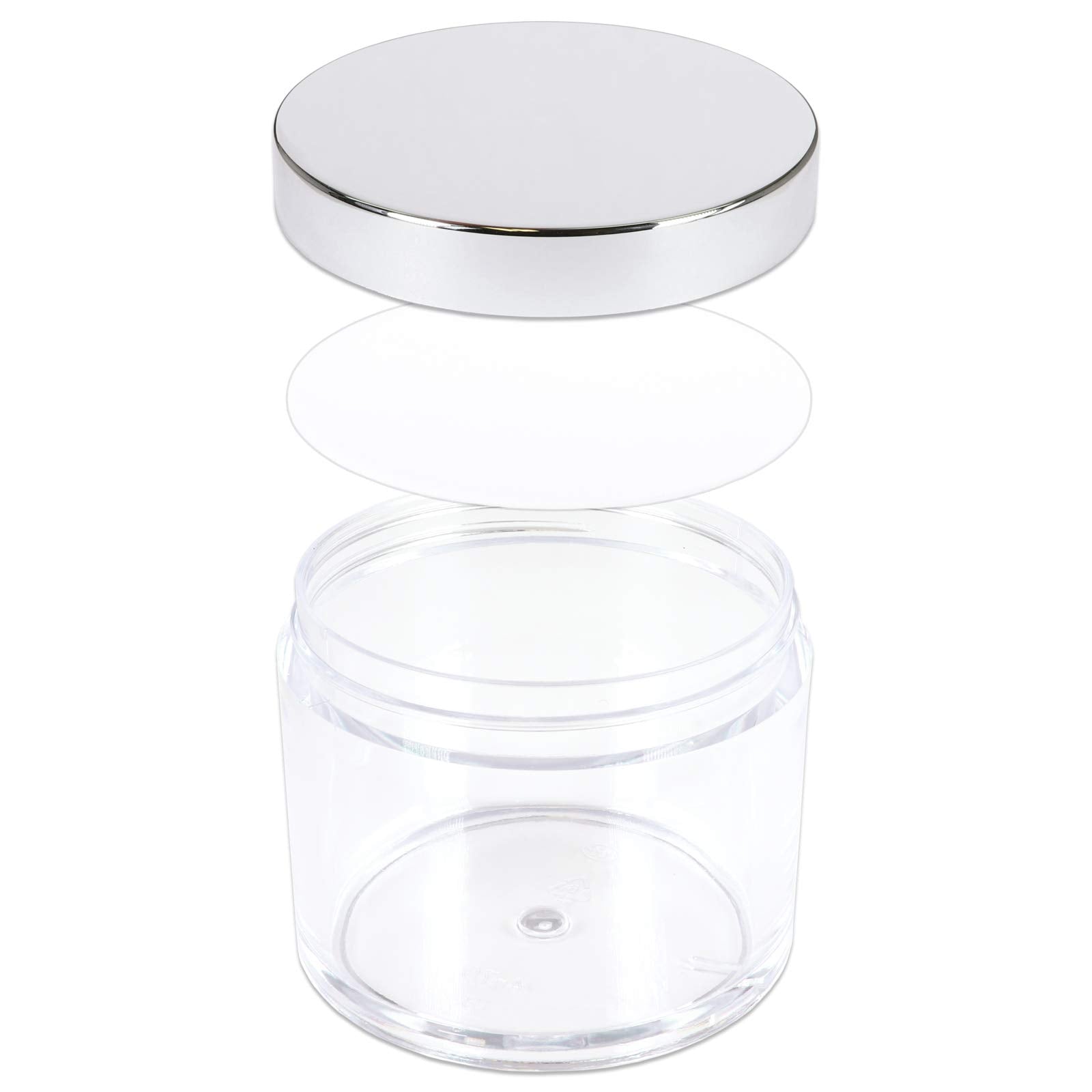 Beauticom 4 Oz. (120G/120Ml, Quantity: 6 Pieces) Thick Wall Round Leak Proof Clear Acrylic Jars W/Lids For Beauty, Cream (6 Piec