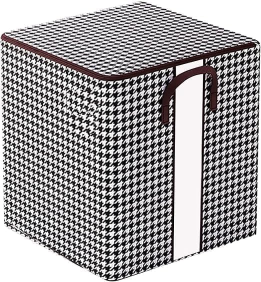 Behahai Collapsible Storage Box With Lid And Handle, Wardrobe Organizer, Foldable Quilt Storage Bag, Multicolour (180Ltr)