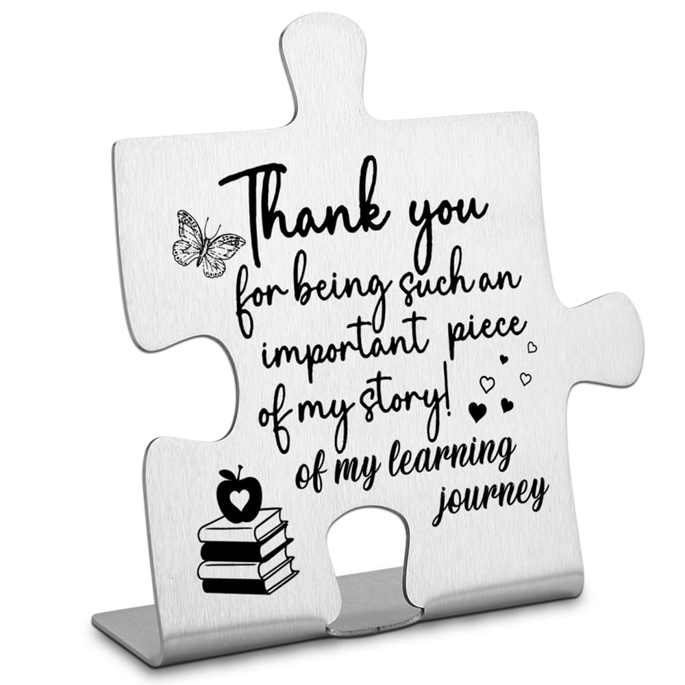 Teacher Appreciation Gifts Puzzle Plaque, Thank you Appreciation Gifts for Teacher, Teacher Gifts for Women Desk Decorations, Te