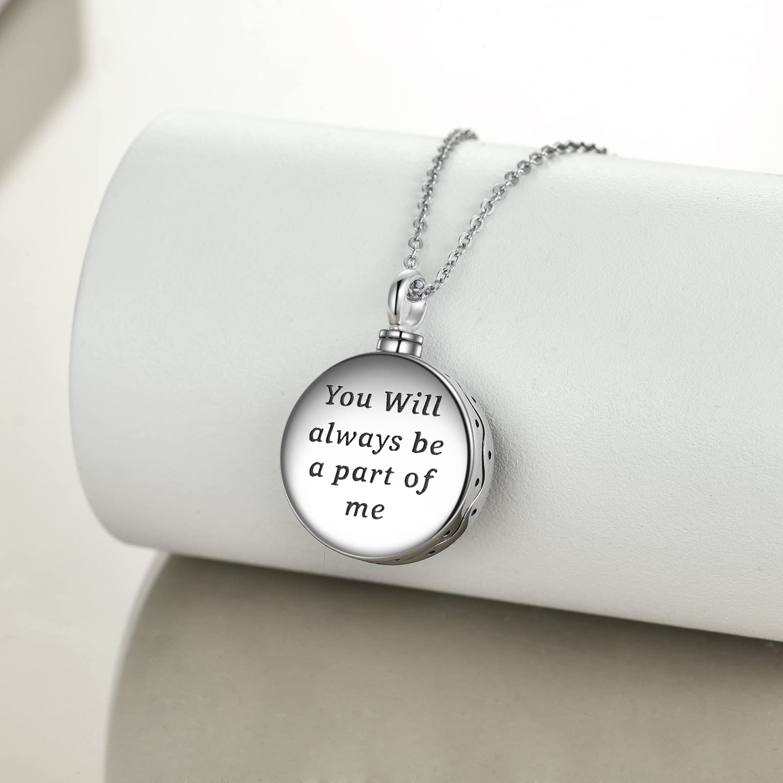 ONEFINITY Urn Necklace for Ashes Sterling Silver Tree of Life Cremation Jewelry for Ashes Blue Opal Memory Jewelry for Women