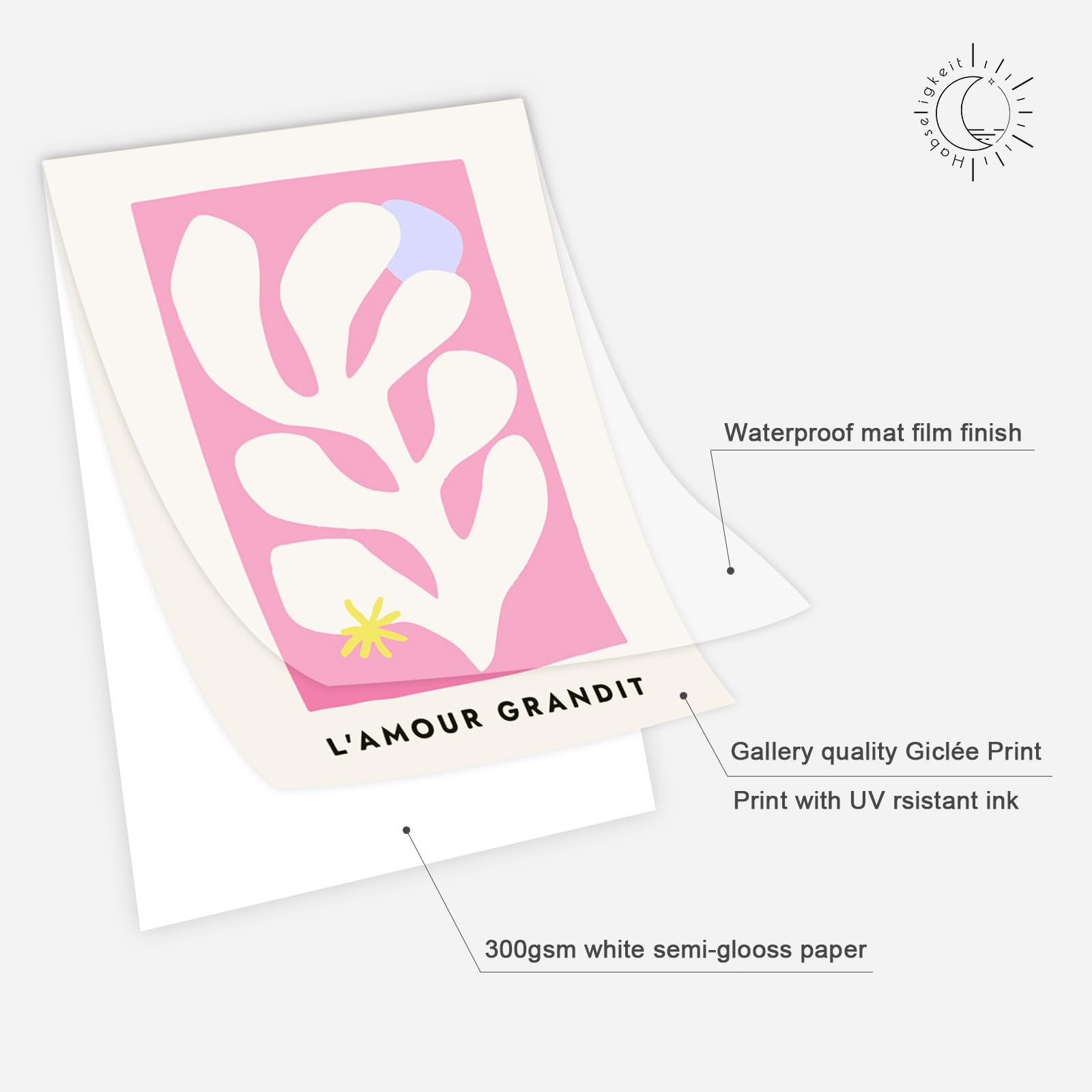 Habseligkeit Pink Wall Art Prints, Gradient Wall Posters, Buttefly Wall Art, Pink Room Decor For Grils Aesthetic Bedroom 8X10Inc