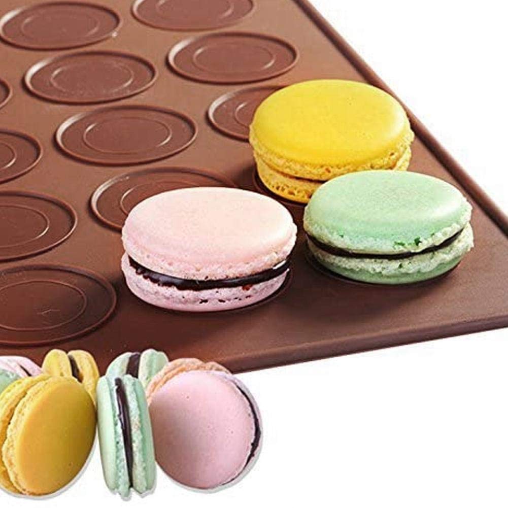Silicone Macaron Mats, 2 Pieces Of 30-Grid Macaron Pads Non-Sticking Kitchen Baking Molds Mats Pads For Making Or Baking Macaron