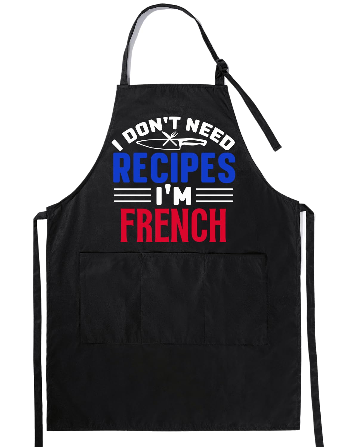 Innobeta French Gifts For Men & Women, Funny French Apron With Pockets And Adjustable Neck Strap