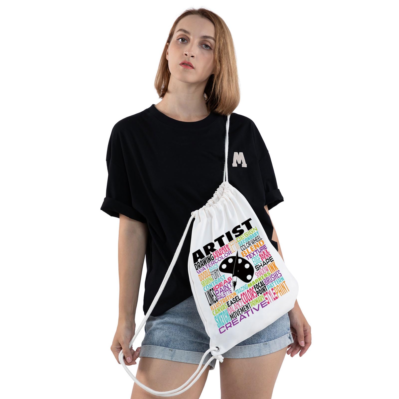 Levlo Artist Canvas Tote Bag Gift For Art Teacher Artistic Shoulder Bag For Art Student Grad (Artist Db)