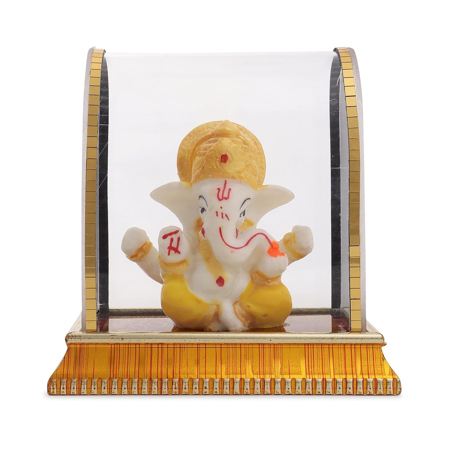 Aartish Ganesha Idol For Car Dashboard,Home Decor, Ganesh Murti Showpiece Gift - Car Dashboard Accessories Idols - Diwali Decora