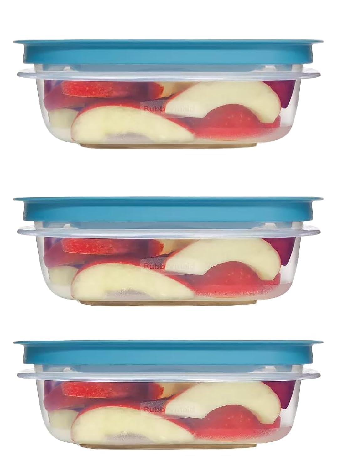 Rubbermaid Storage Containers, Easy Find Lids, Teal, 3 cup, Flex & Seal, Leak Proof Lids, Food Storage Set, Clear Meal Prep Flex