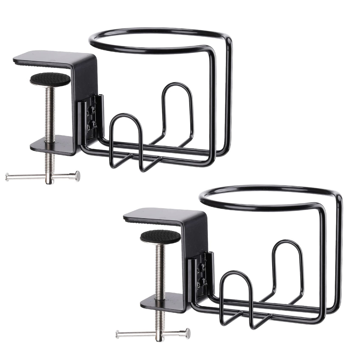 Lekusha Large Desk Cup Holder, Clip On Table Cup Holder, Anti-Spill Cup Holder For Lawn Chair, Horizontal Or Vertical Mount, Pac