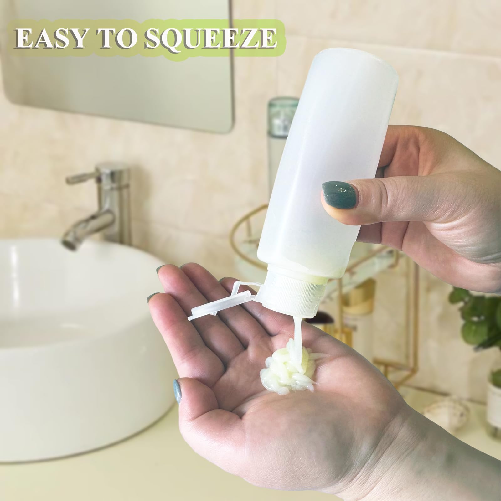 Dnsen 3.4Oz Travel Bottles For Toiletries Tsa Approved Leakproof Squeeze Plastic Empty Travel Size Bottles Refillable Liquid Con