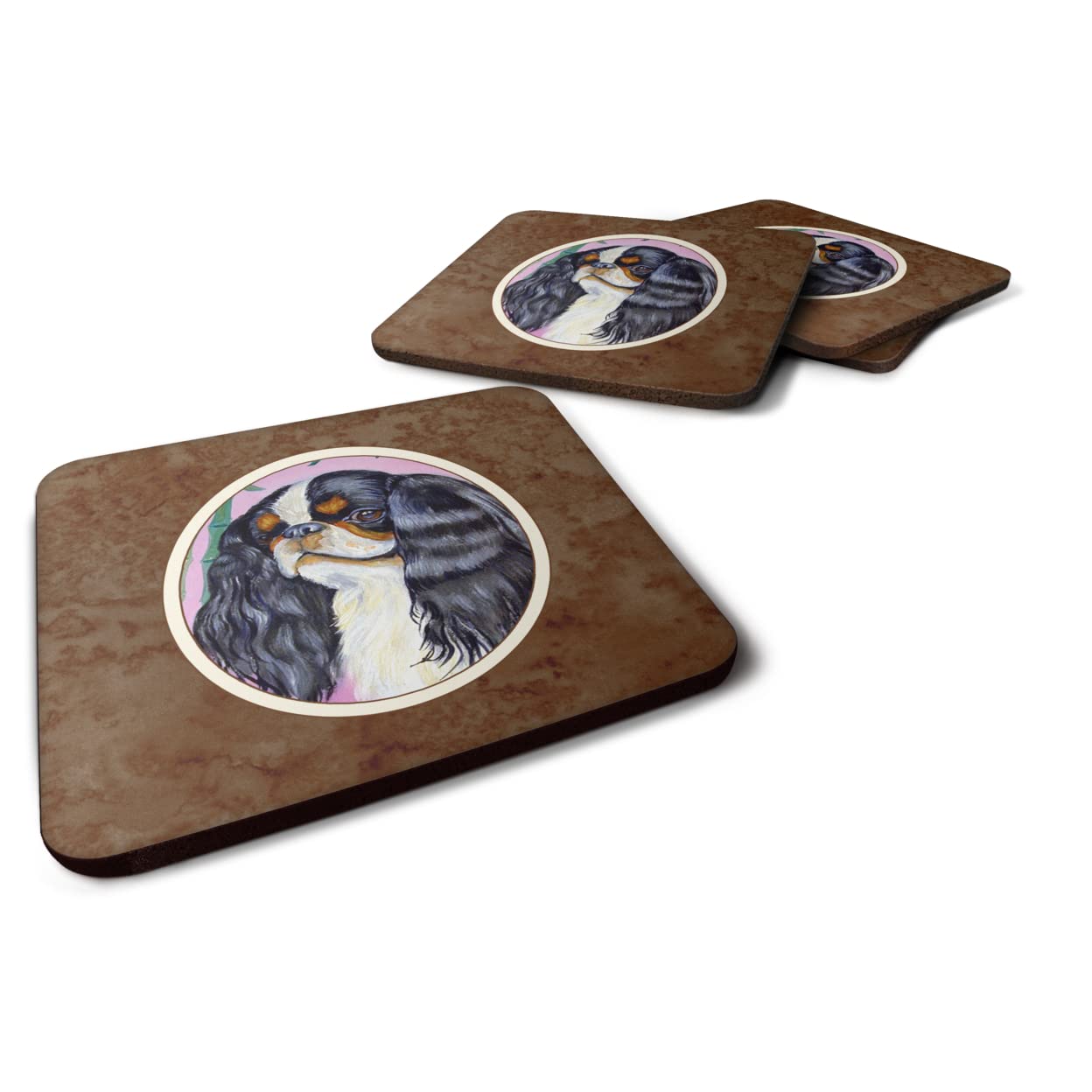 Carolines Treasures English Toy Spaniel Foam Coasters (Set of 4), 3.5, Multicolor